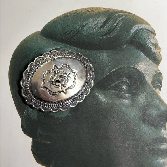 Southwest DA Harris Santa Fe Sterling Concho Belt Buckle - Picture 10 of 13